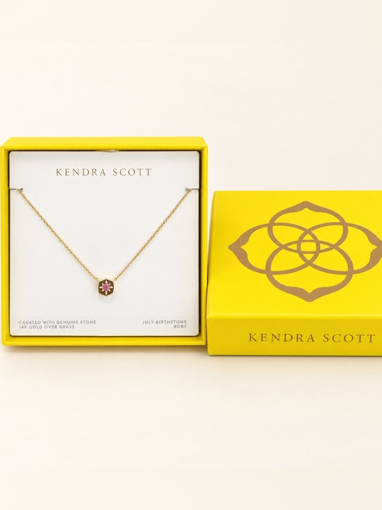 Kendra Scott Jewelry - Kendra Scott Gold Necklace with Pink Ruby Accent